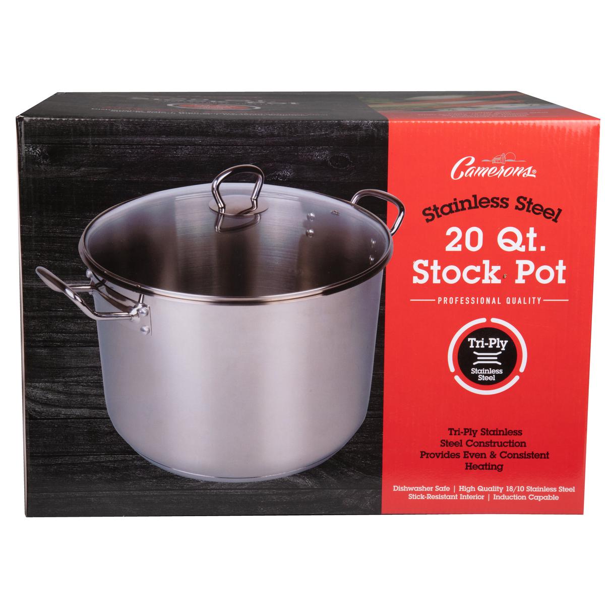 20 QUART STAINLESS STEEL STOCKPOT W/LID