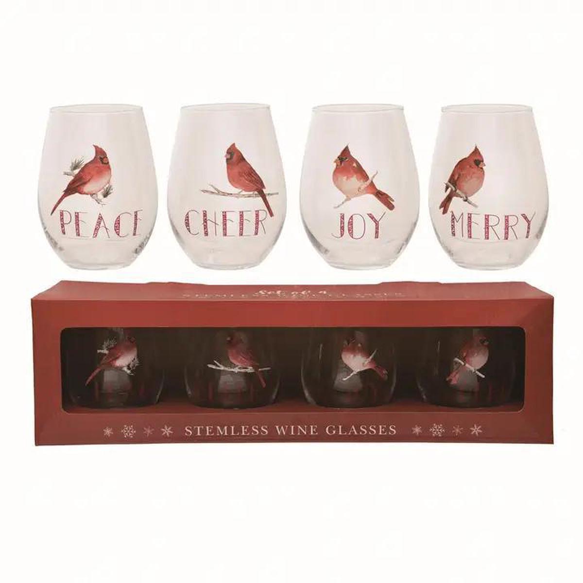 18oz Stemless Wine Glasses Set 4