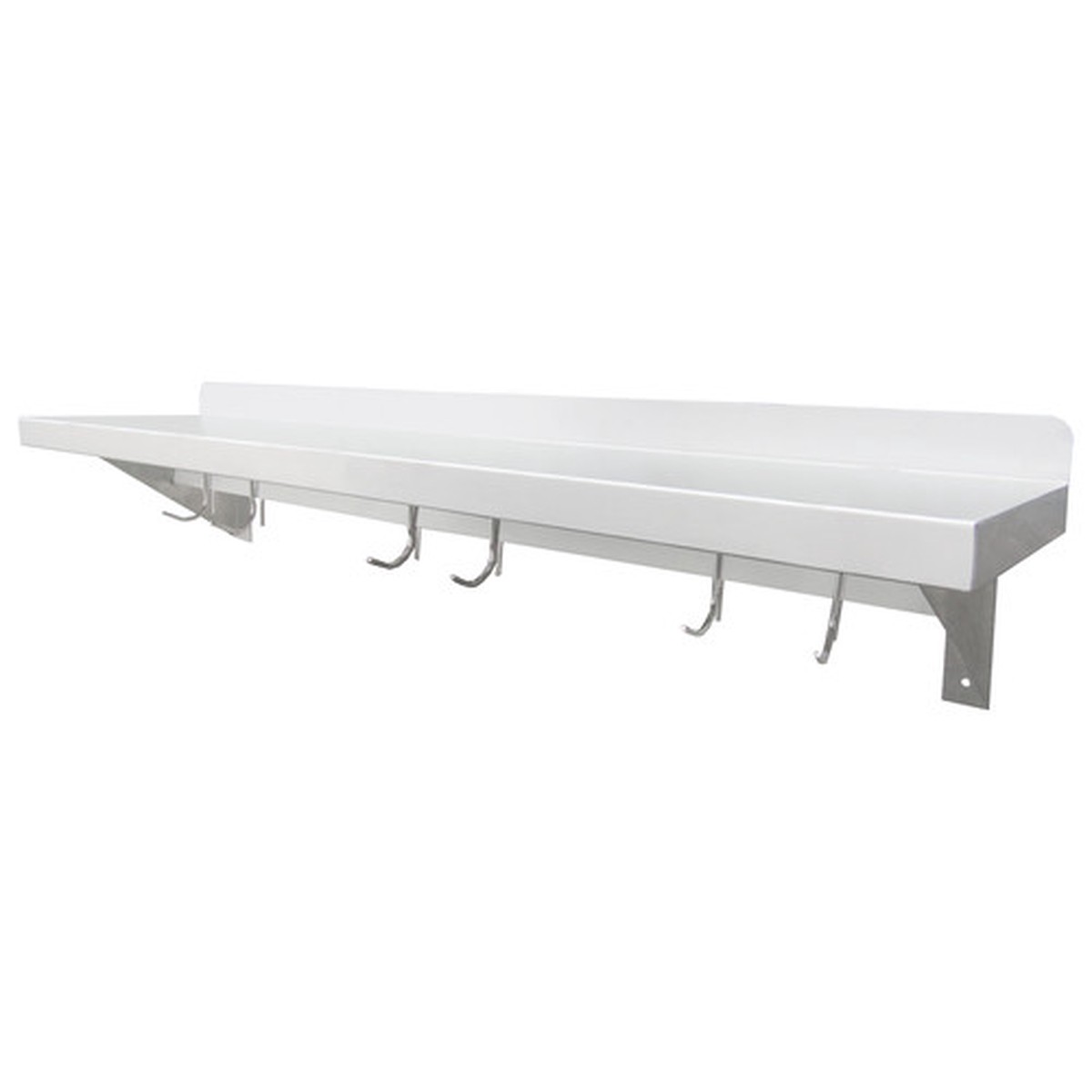 WSPR-1896 | 96' | Overshelf, Wall-Mounted with Pot Rack