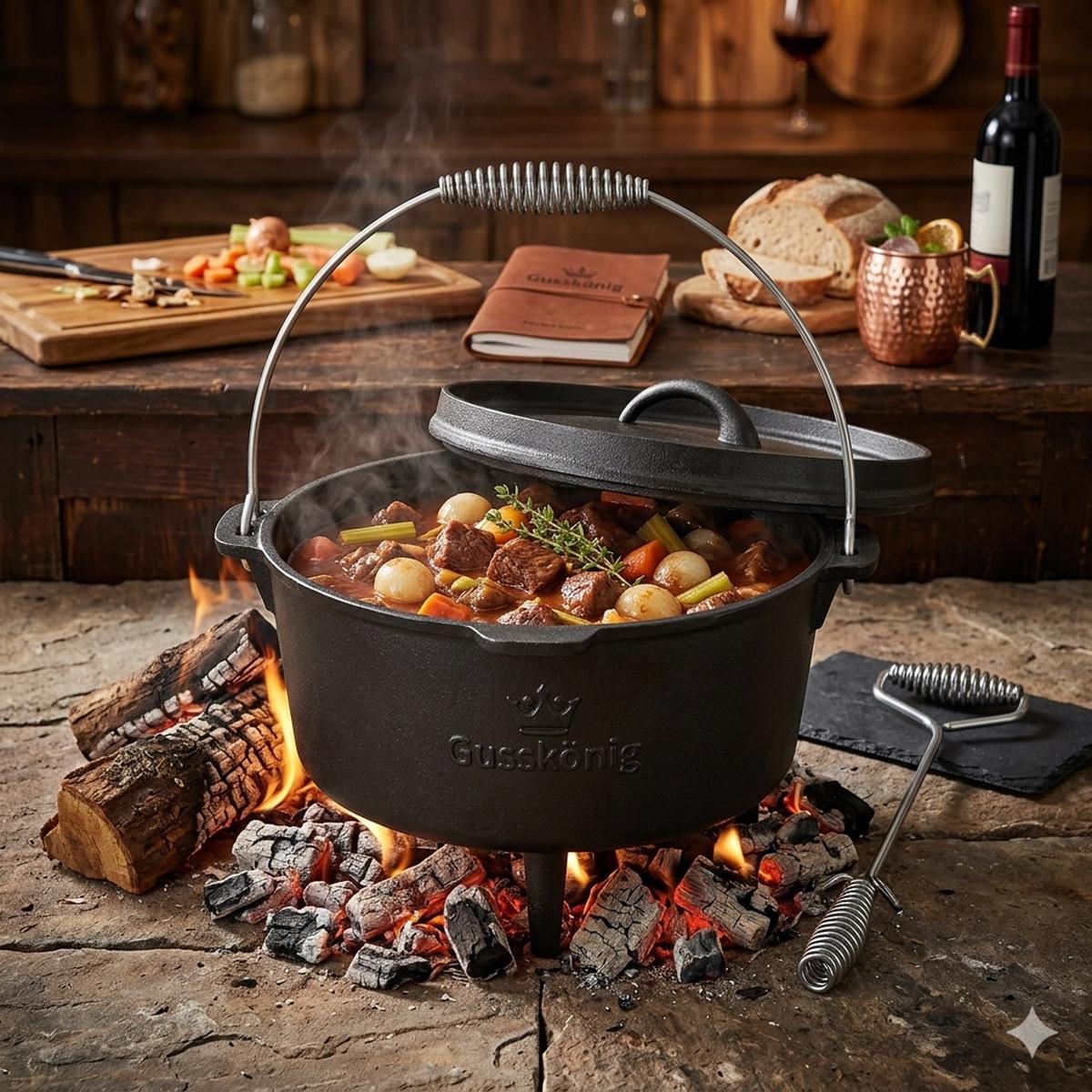 12 L Pre seasoned Cast Iron Dutch Oven