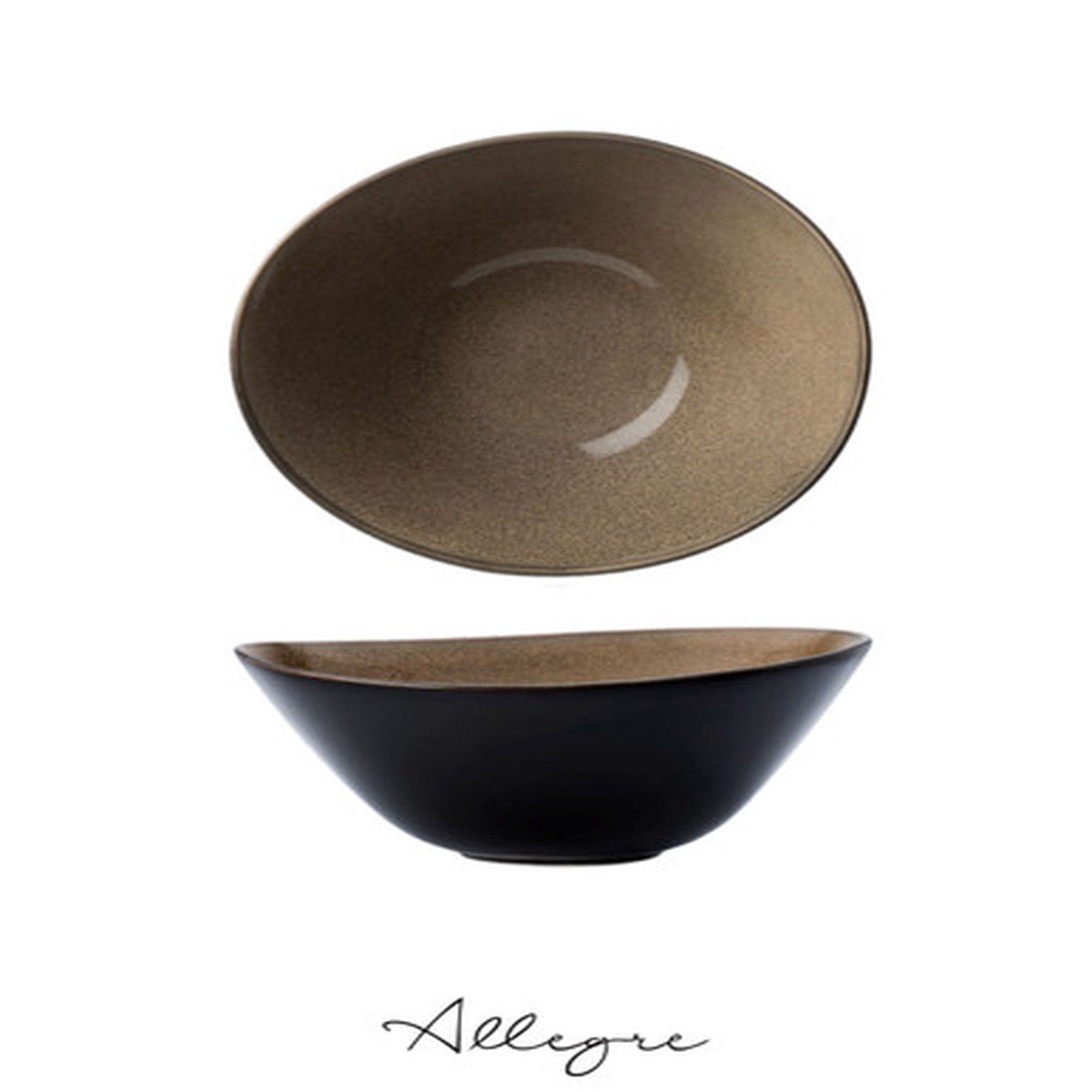 1.2 L Ovalish Serving Bowl for 3 to 4 Persons 9 in. - Rustic Chestnut