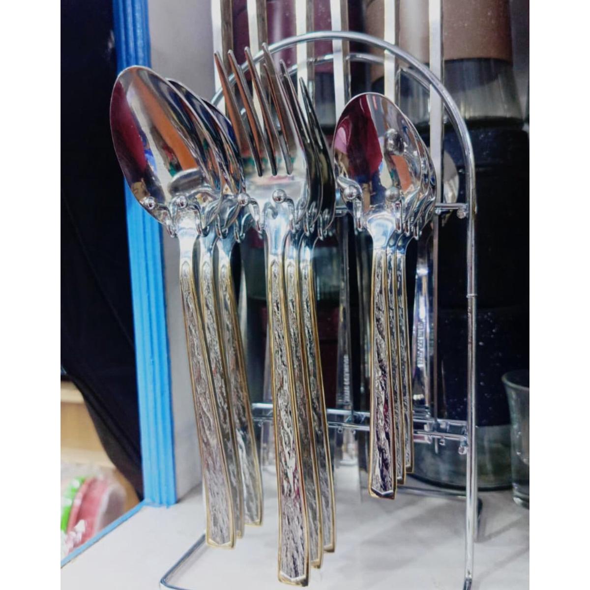 24Pc Stainless Steel Cutlery Set with Stand