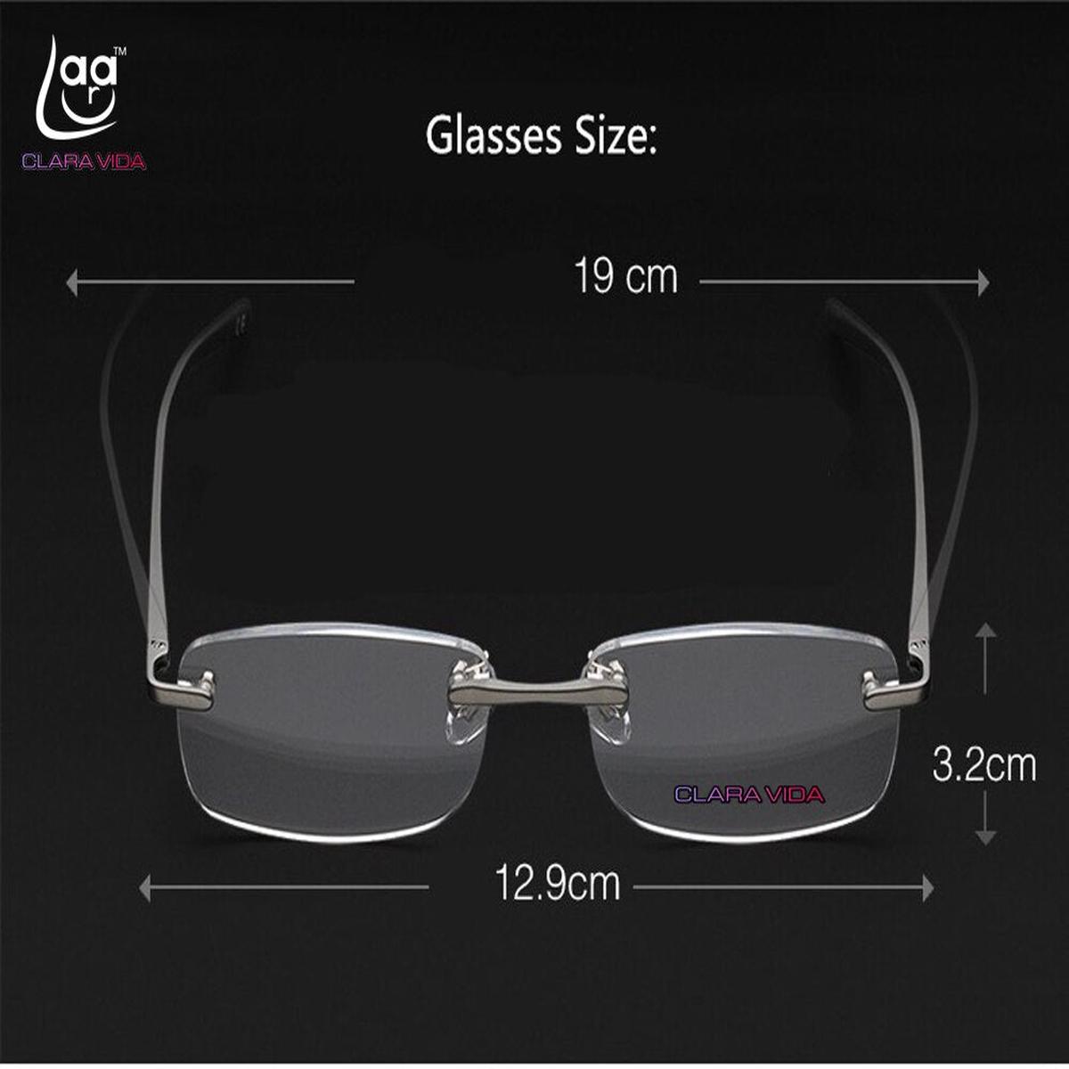 2023 =clara Vida= Limited Al-mg Rimless Reading Glasses Ultra Light Uv400 Anti-fatigue Lenses +2.0 +2.5 2.75 +3.0 +3.5 3.75
