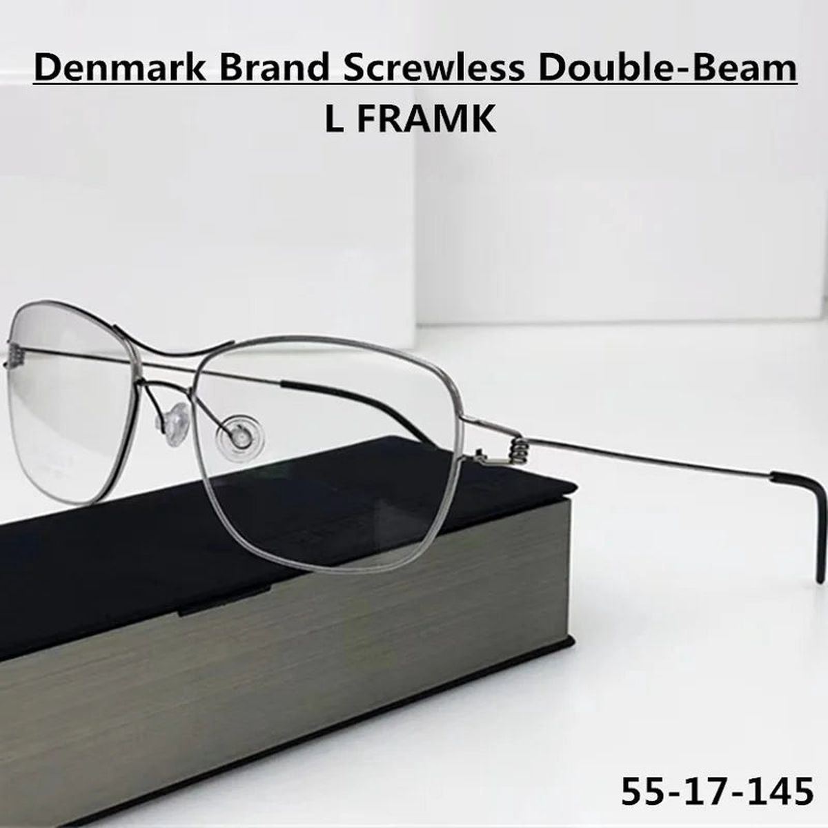 2023 Denmark Handmade Design Titanium Glasses Frame Men Women Screwless Eyewear Ultralight Double Beam Square Optical Eyeglasses