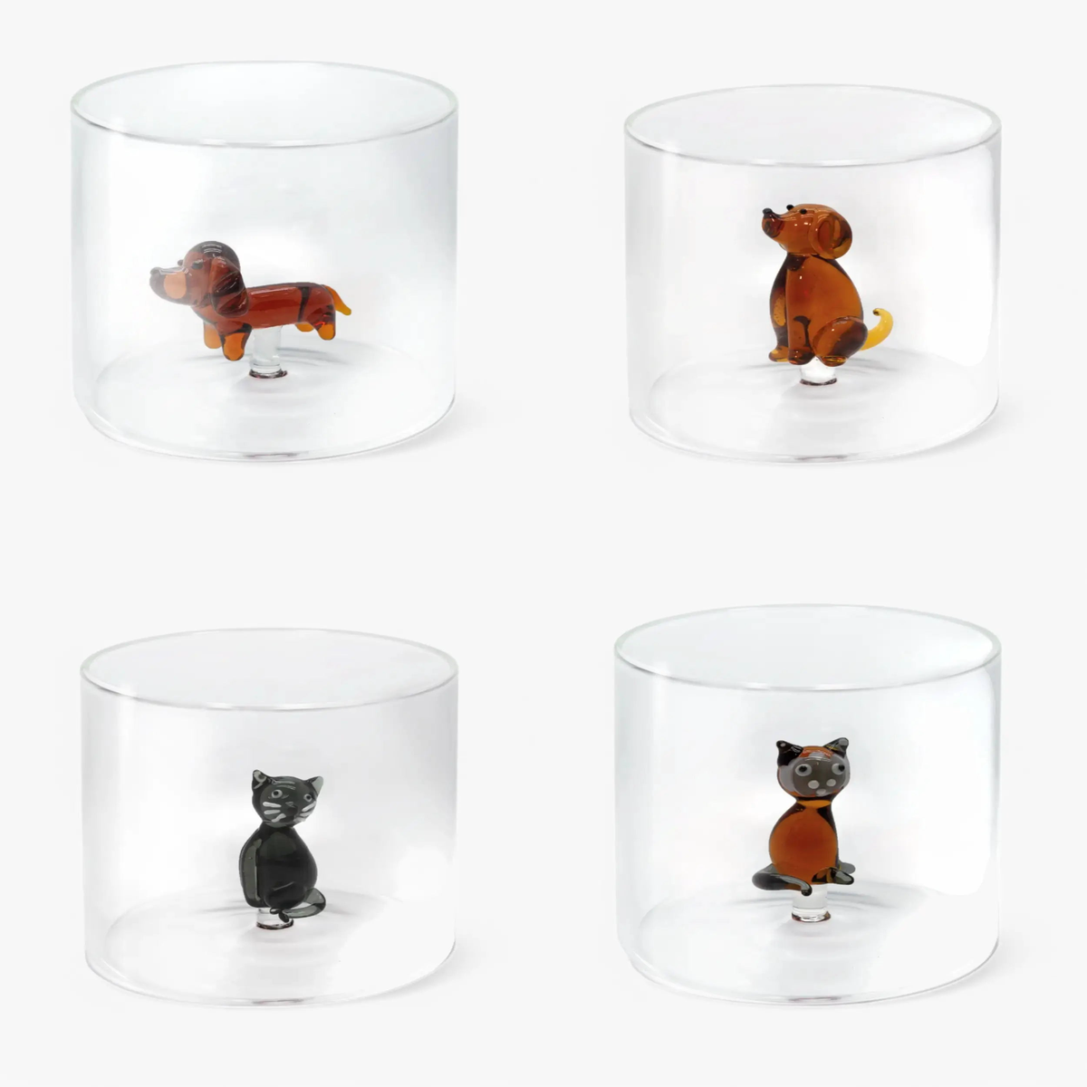 WD Lifestyle Dogs and Cats set 4 tumblers mix 1