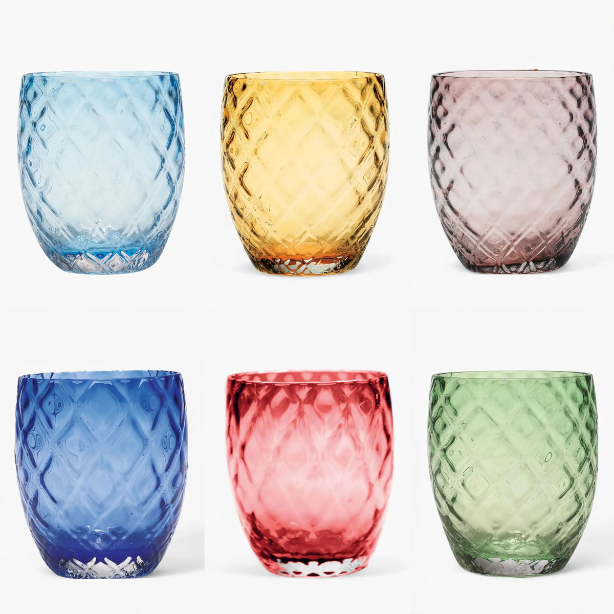 Zafferano Losanghe Set 6 tumblers assorted colors 38 cl - 12.84 oz