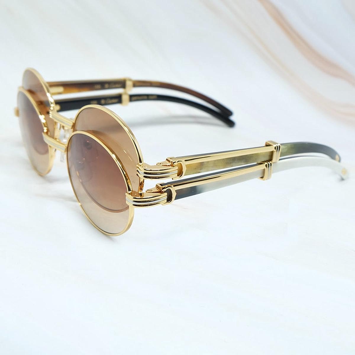 2022 Oval Sunglasses Men Women Designer Carter Sun Glasses Wood Buffs Sunglass Buffalo Horn Shades Eyewear Gafas De Sol Hombre