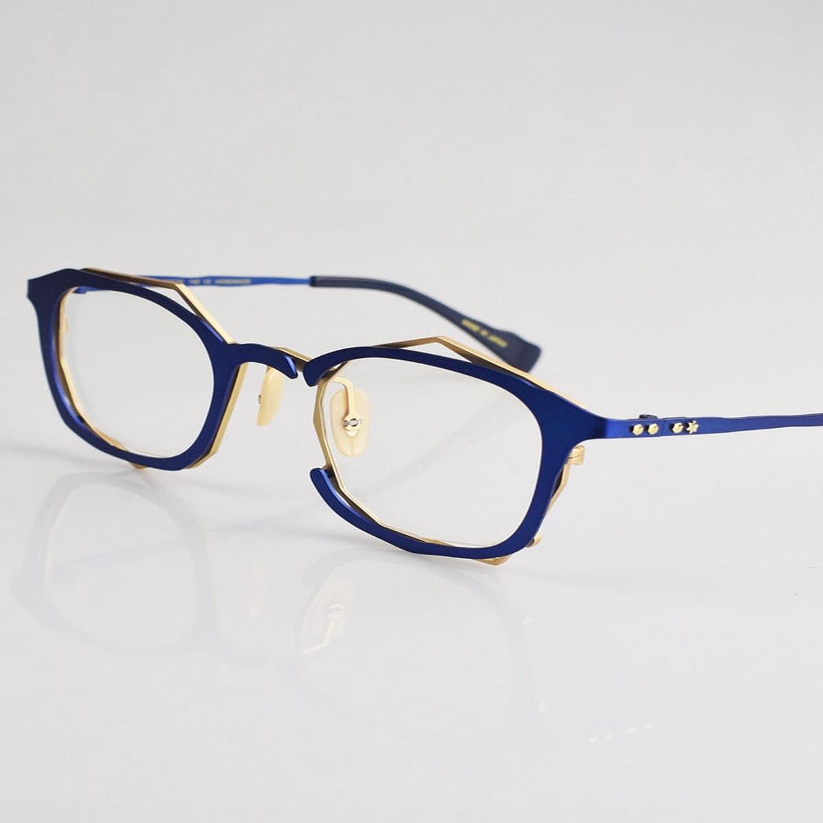 2023 color contrast splicing pure titanium myopia glasses male minority personality Japanese frame female round face