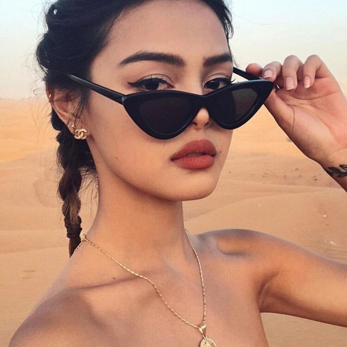 2022   Vintage Cateye Sunglasses Sexy Retro Small Cat Eye Sun Glasses Brand Designer Colorful Eyewear Eyewear UV400