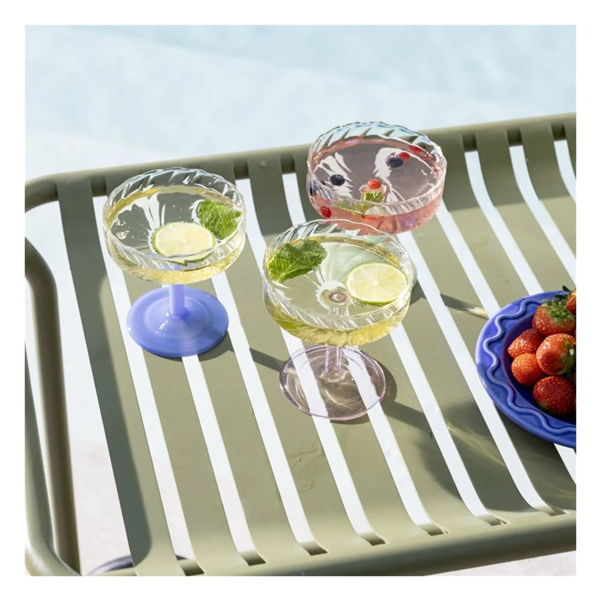 &Klevering - Two Twirl Glasses | Blue