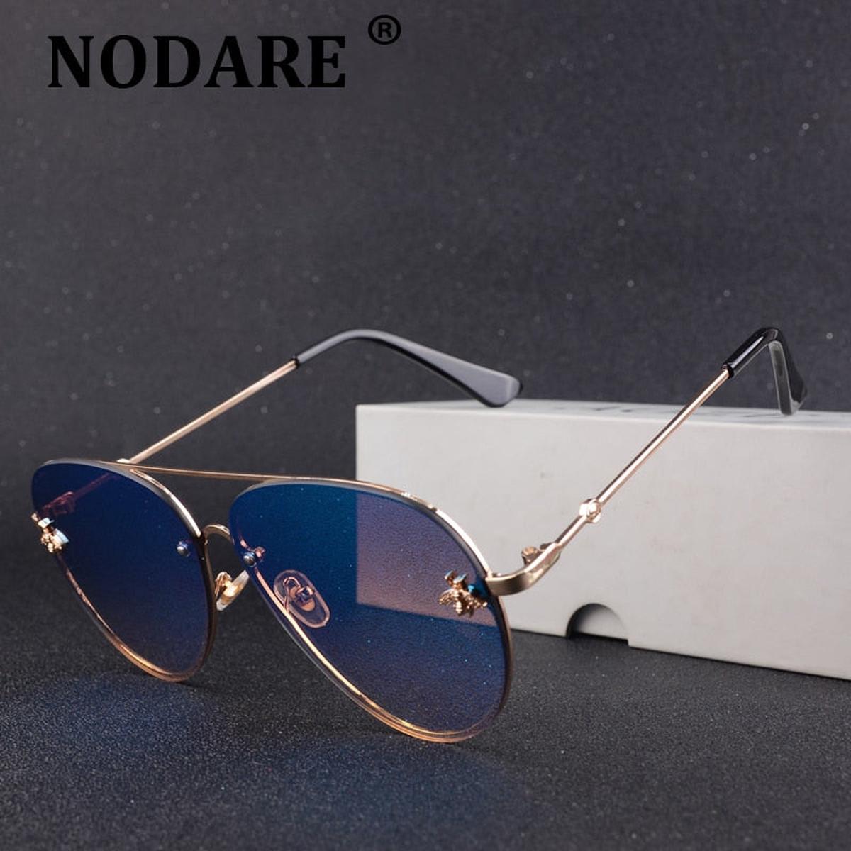 2022  Brand Designer Female Rimless Sunglasses AViation Women Sun Glasses Gradient Shades Little bee Lens Ladies UV400 ray