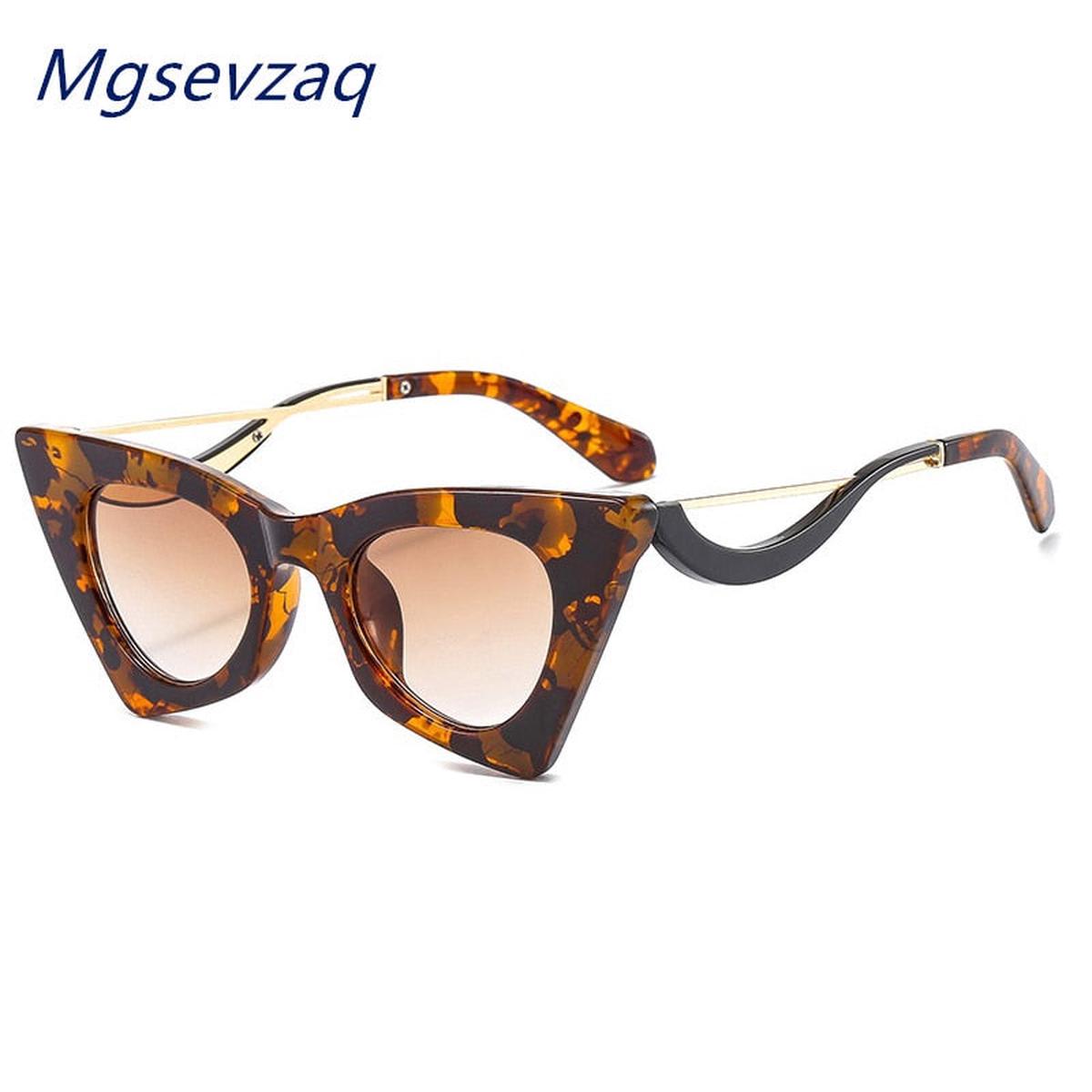 2023  Cat Eye Seay Designer Sunglasses For Women Leopard Sun Glasses Vintage Elegant Eyeglasses Trend  Black Shades