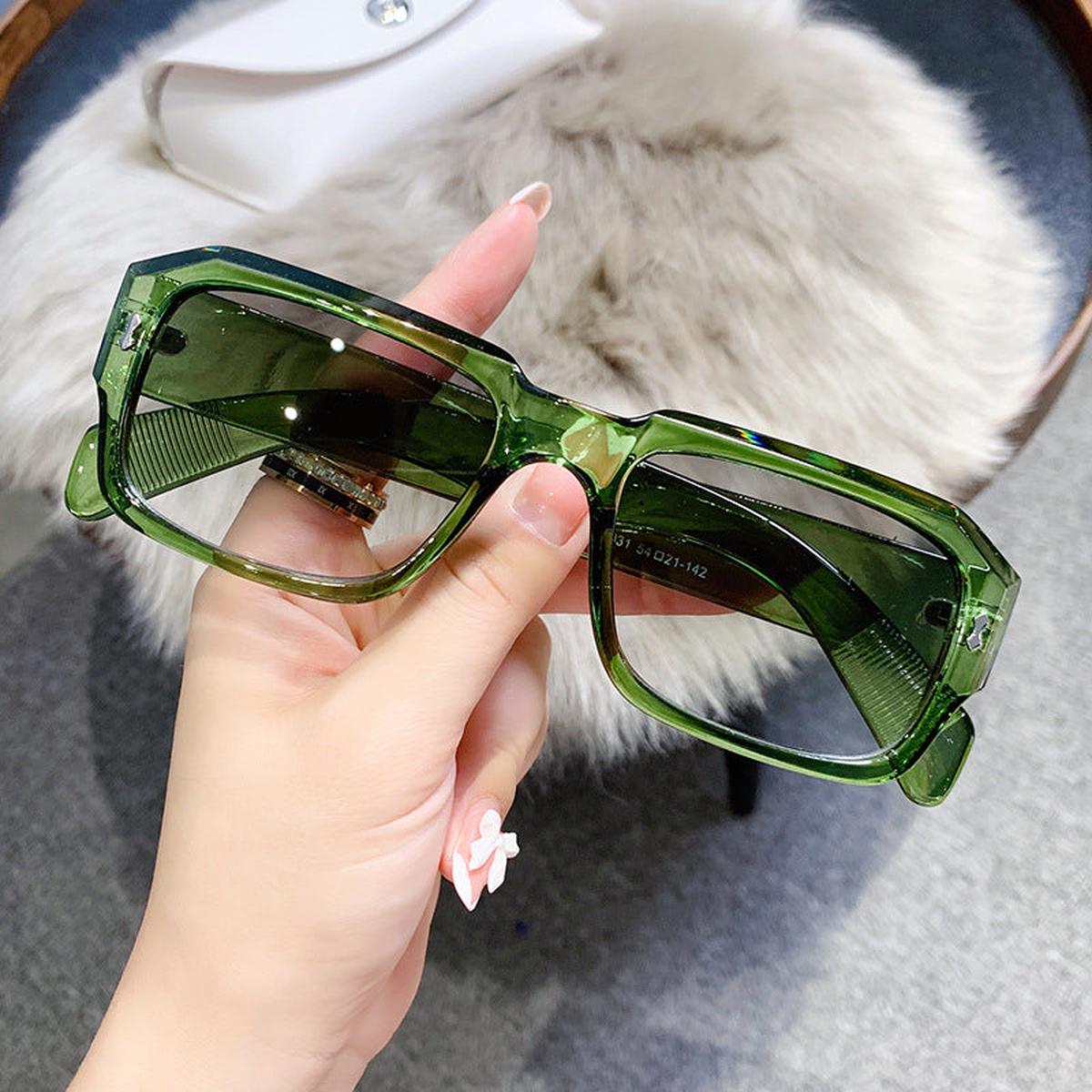 2023 Leopard Women Sunglasses Personalized Jelly Eyeglasses Trendy Square Eyewear Female Oculos De Sol Feminino Glasses