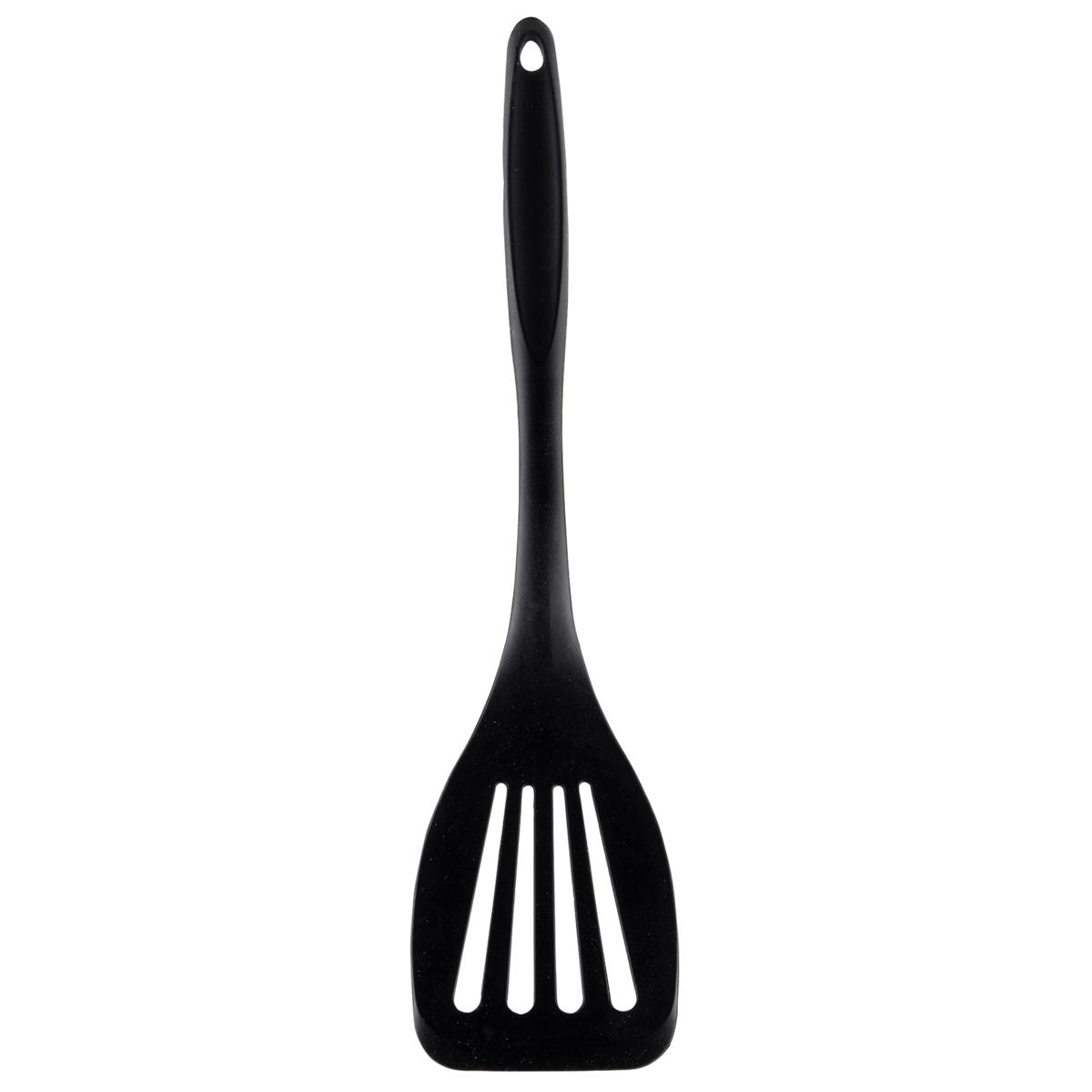 TableCraft Slotted Spatula Turner, Stainless Steel/Silicone, Black