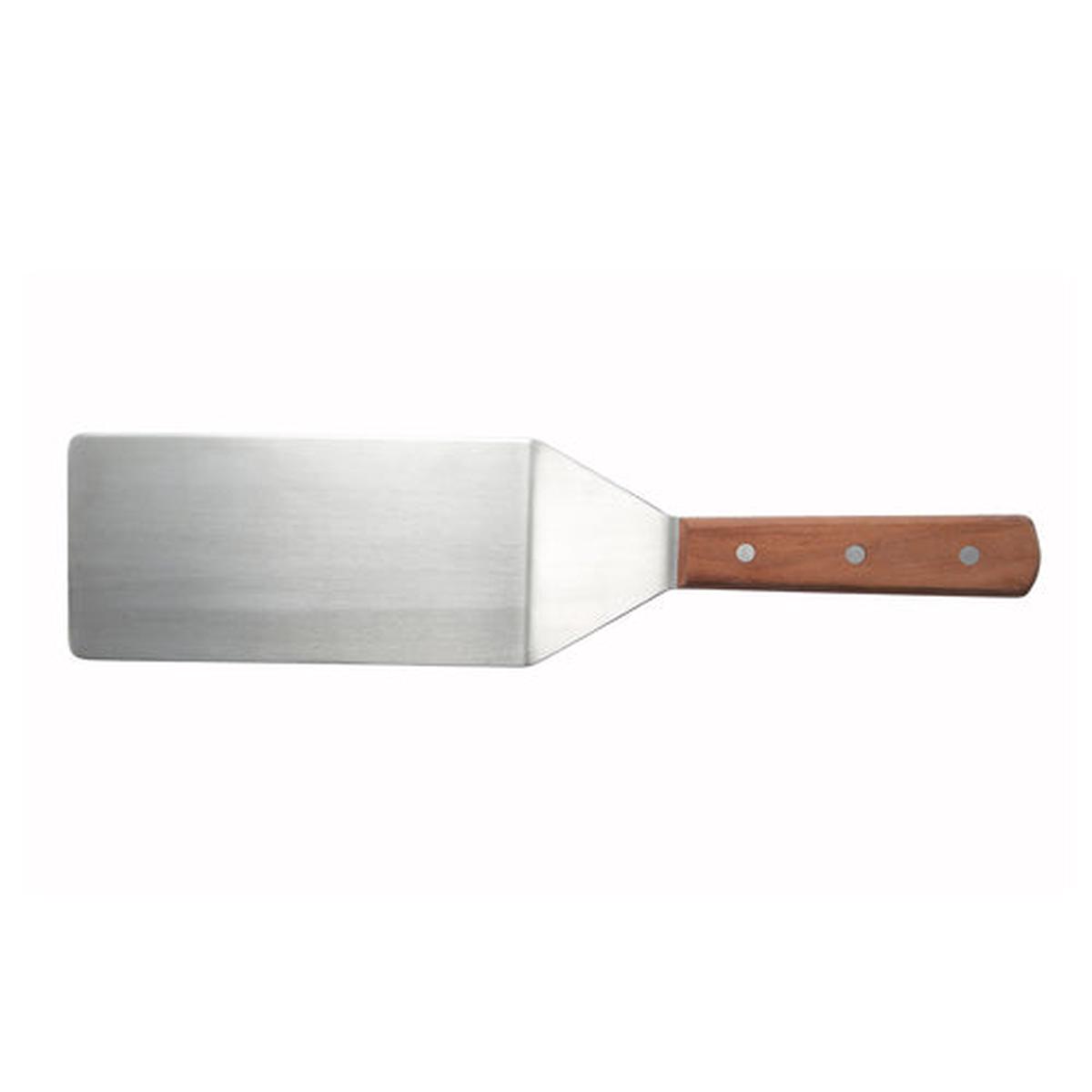 Winco TN48 Turner with Offset, Wooden Handle - 8" x 4" Stainless Steel Blade