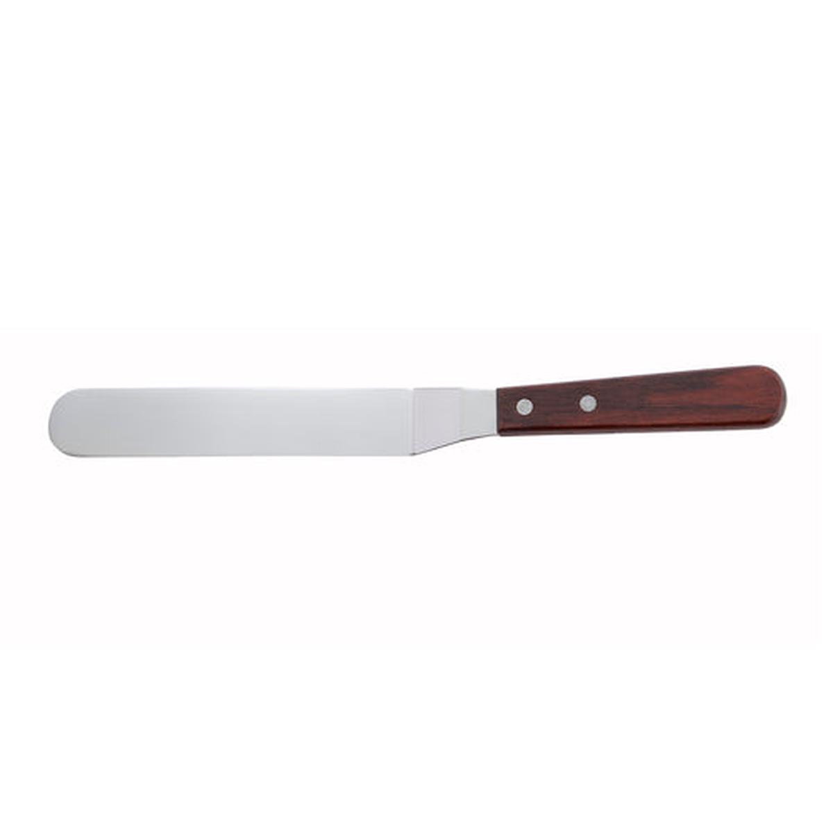 Winco TOS-7 Offset Spatula with Wooden Handle, 6-3/8" x 1-1/4" Blade