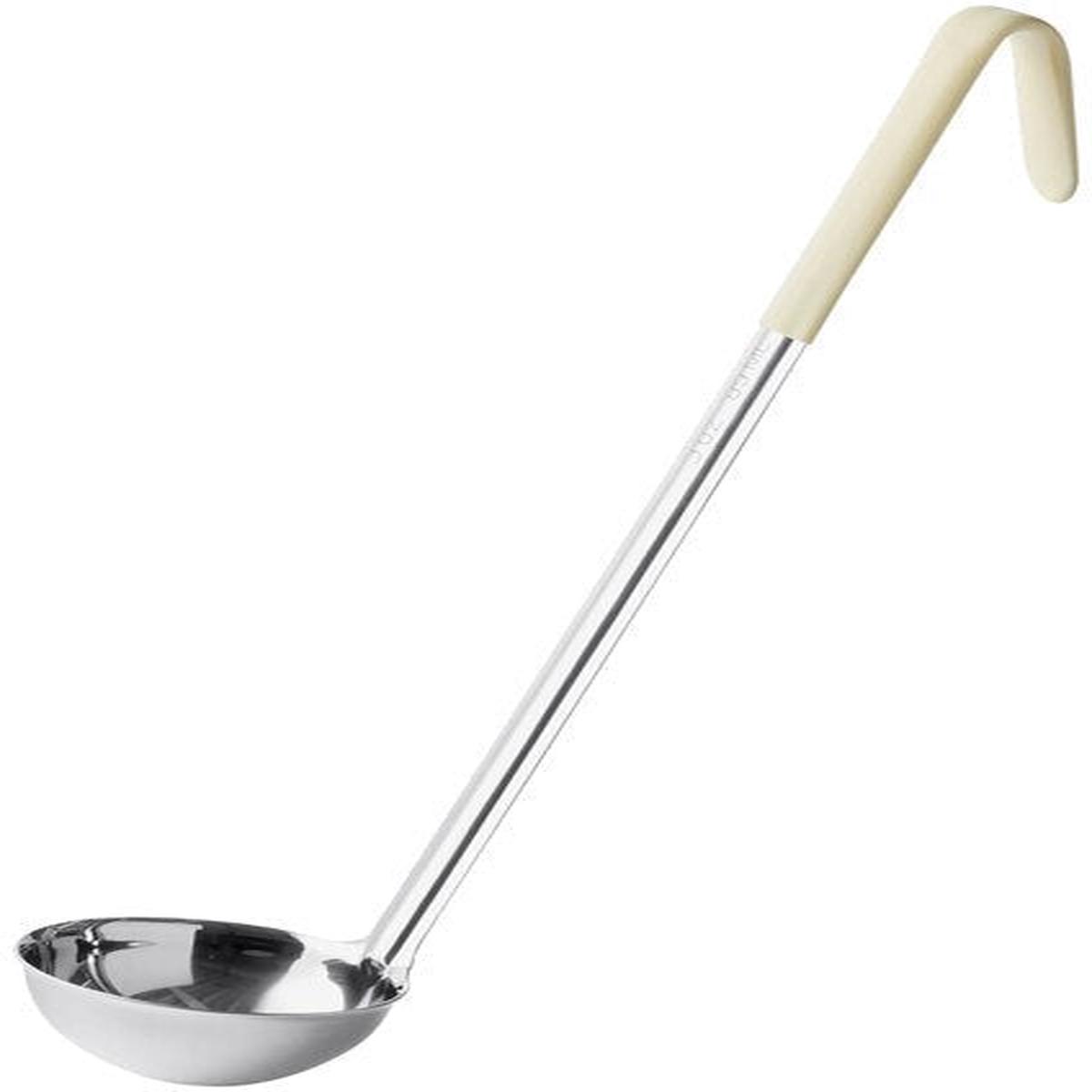 Browne - 3 Oz Stainless Steel Ladle with Ivory Coated Handle - 9943IVR