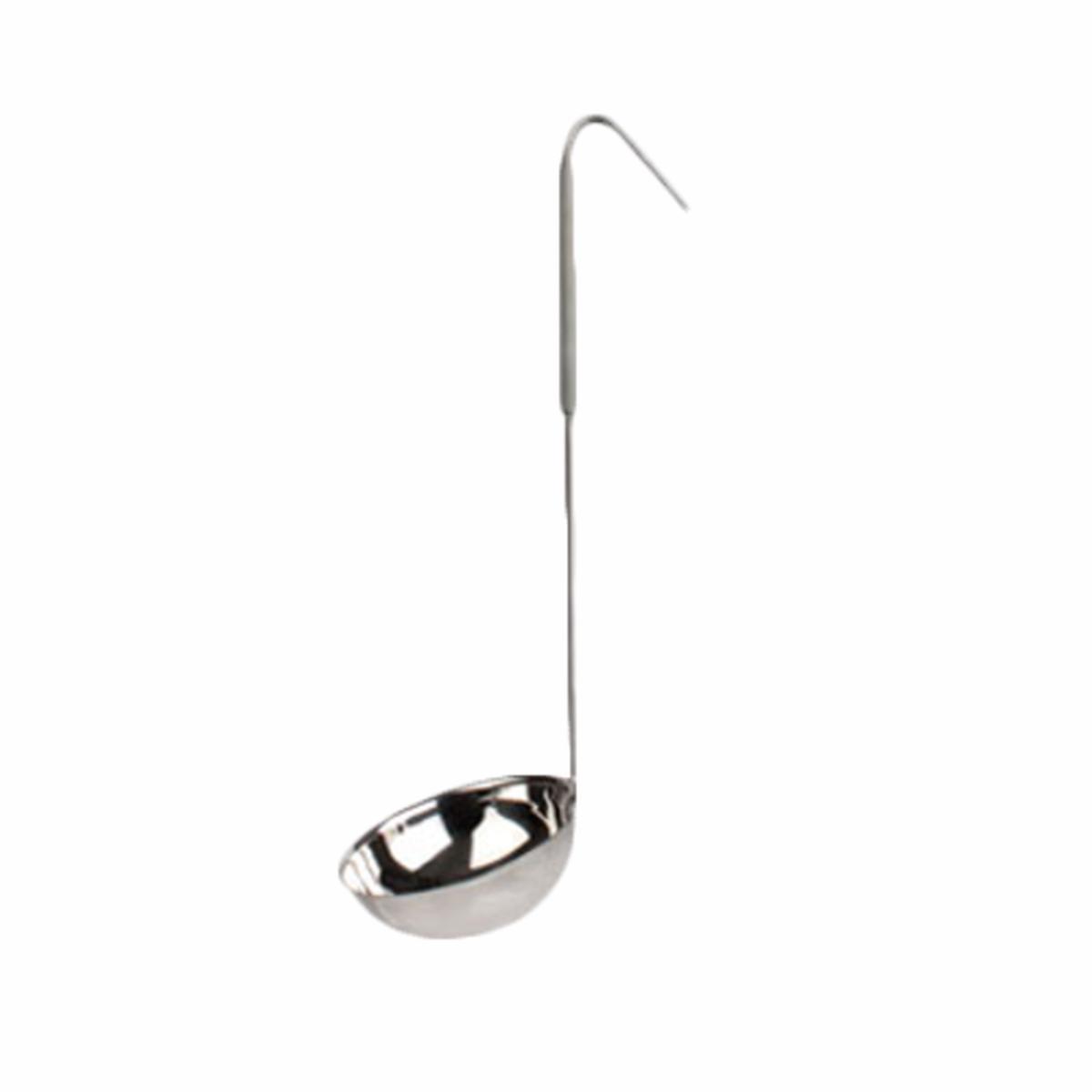 Thunder Group SLOL208 12 oz Stainless Steel Serving Ladle with Gray Vinyl Handle