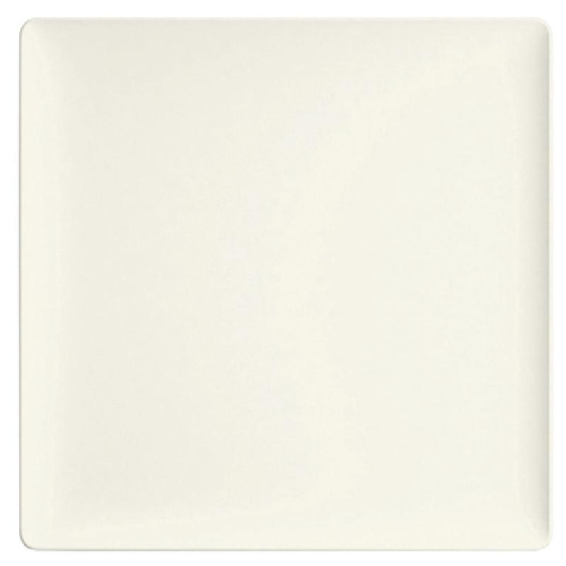BauscherHepp 691527 10-5/8 Inch Square Plate Coupe Porcelain Bone White - 24 Packs