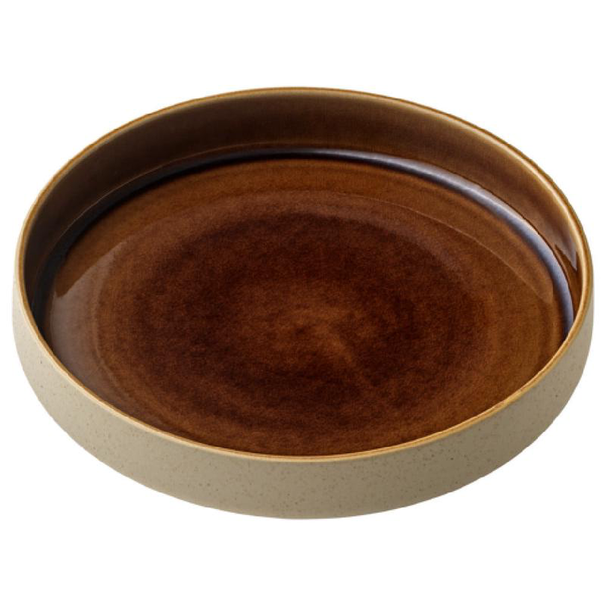 BauscherHepp P011324-016150 95 Inch Round Plate Deep Rim Ceramic Brown