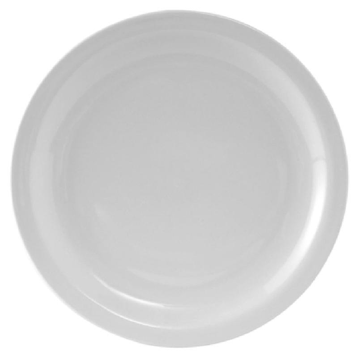 Tuxton CLA-082 8-14 Inch Round Plate Porcelain White Narrow Rim