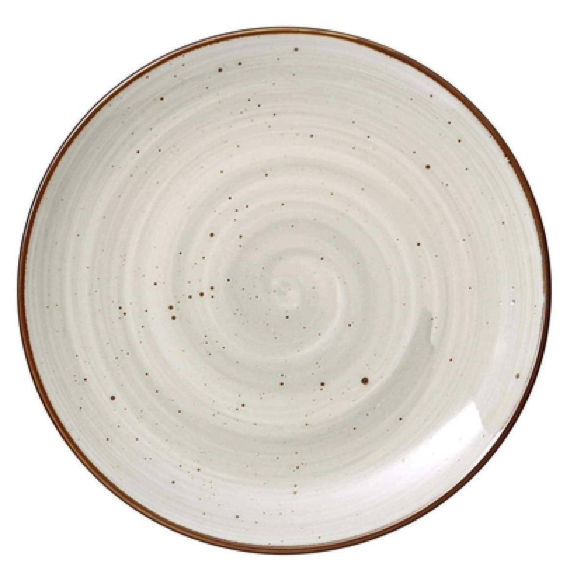 Yanco LY-1107 7-1/4 Inch Coupe Plate Porcelain Brown Speckled