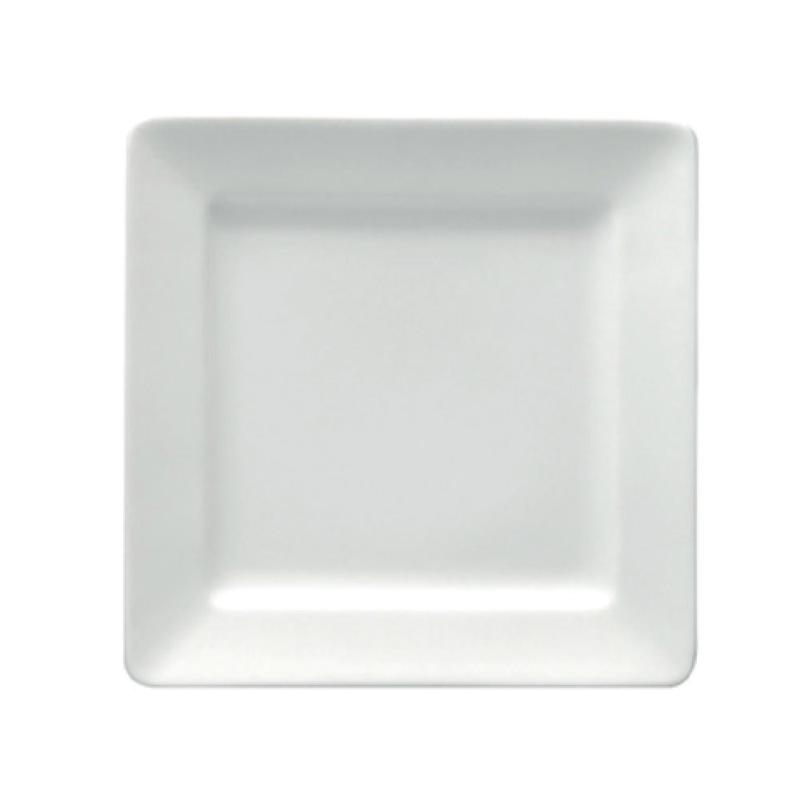 1880 Hospitality F8010000149S 10-1/4 Inch Square Plate Medium Rim Porcelain Bright White