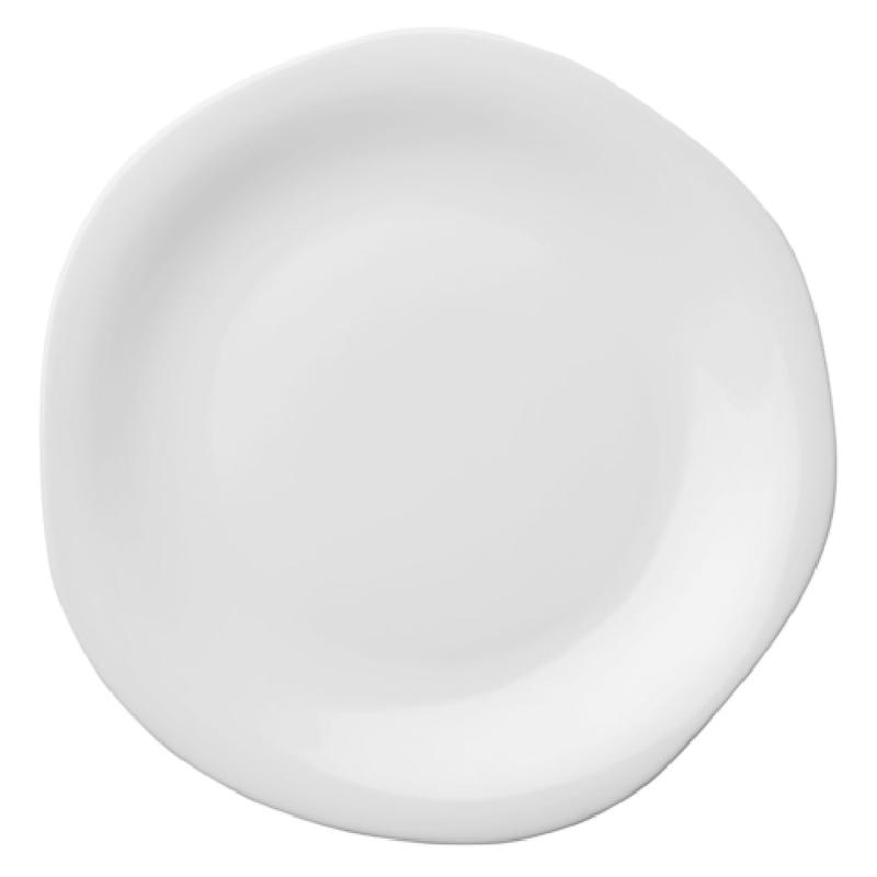 1880 Hospitality L6700000152 10-1/2 Inch Porcelain Plate Warm White Irregular Round