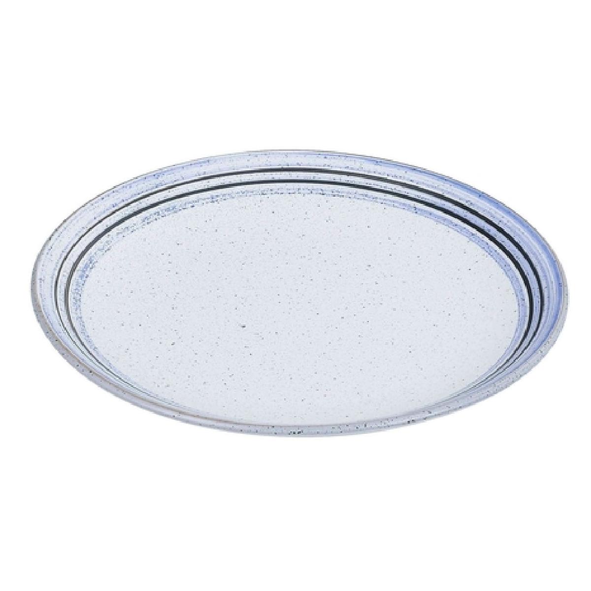 Yanco OC-210 10 Inch Oval Plate Coupe Porcelain White with Blue Design