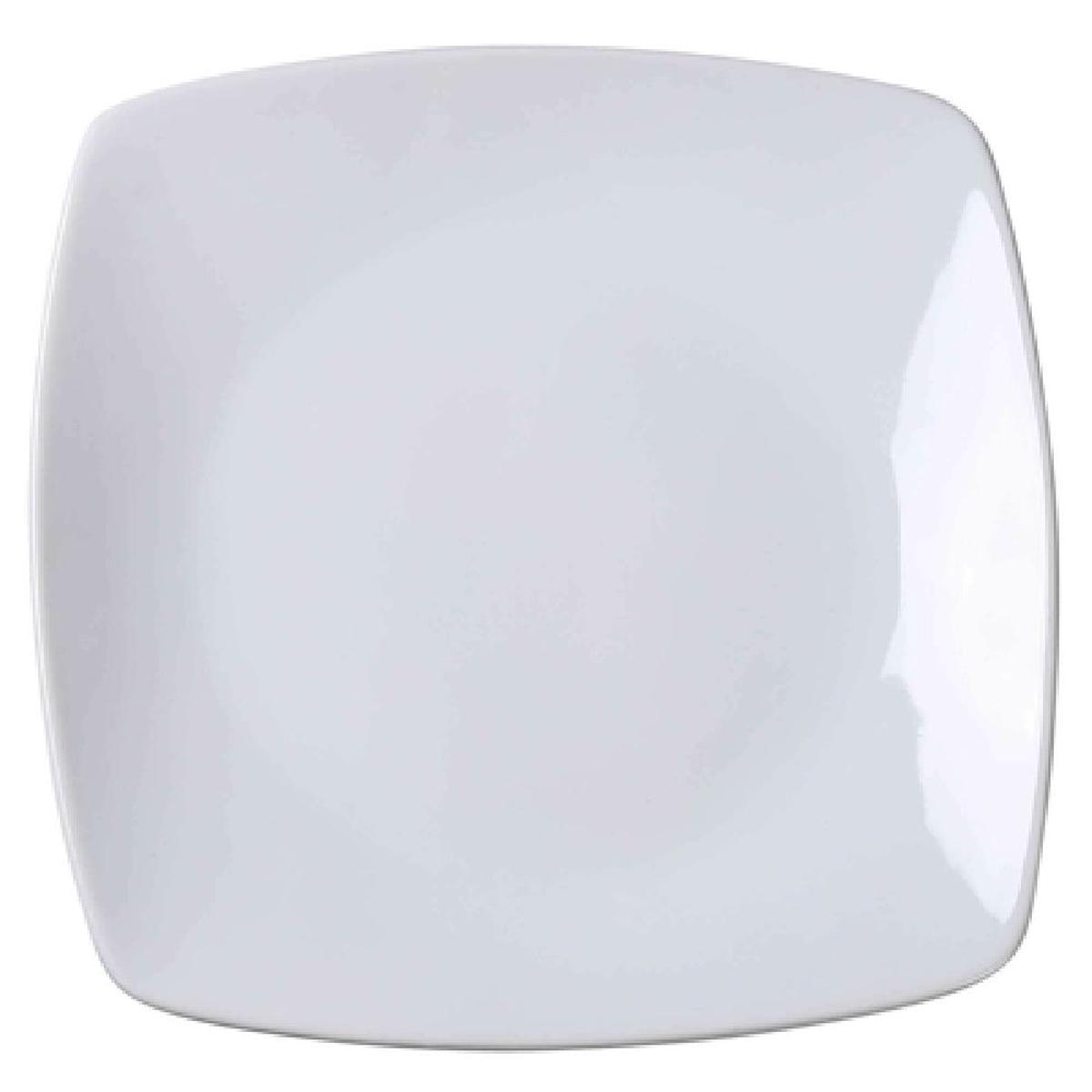 Yanco ML-2112 12 Inch Square Main Land Plate with Rounded Corners Porcelain
