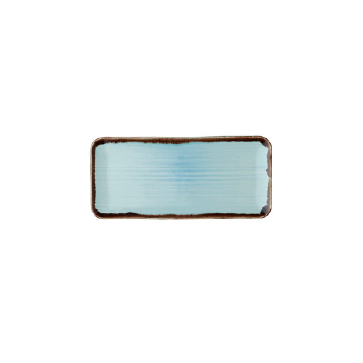 Arc Cardinal FN946 13.63 Inch Turquoise Organic Rectangle Tray Vitrified Ceramic
