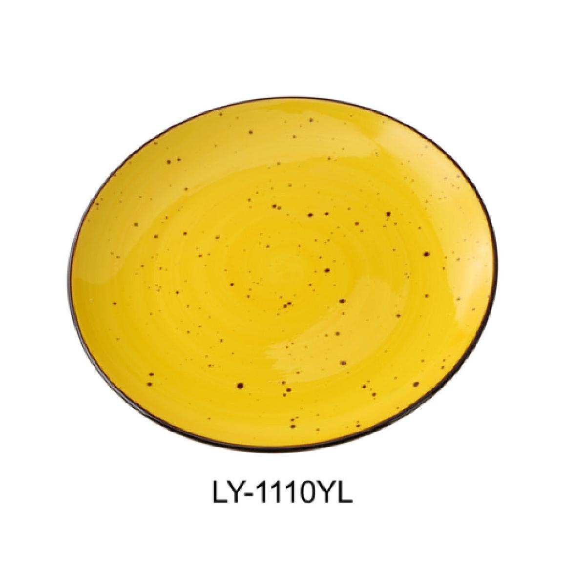 Yanco LY-1110YL 10-1/4 Inch Round Coupe Plate with Glazed Porcelain Yellow