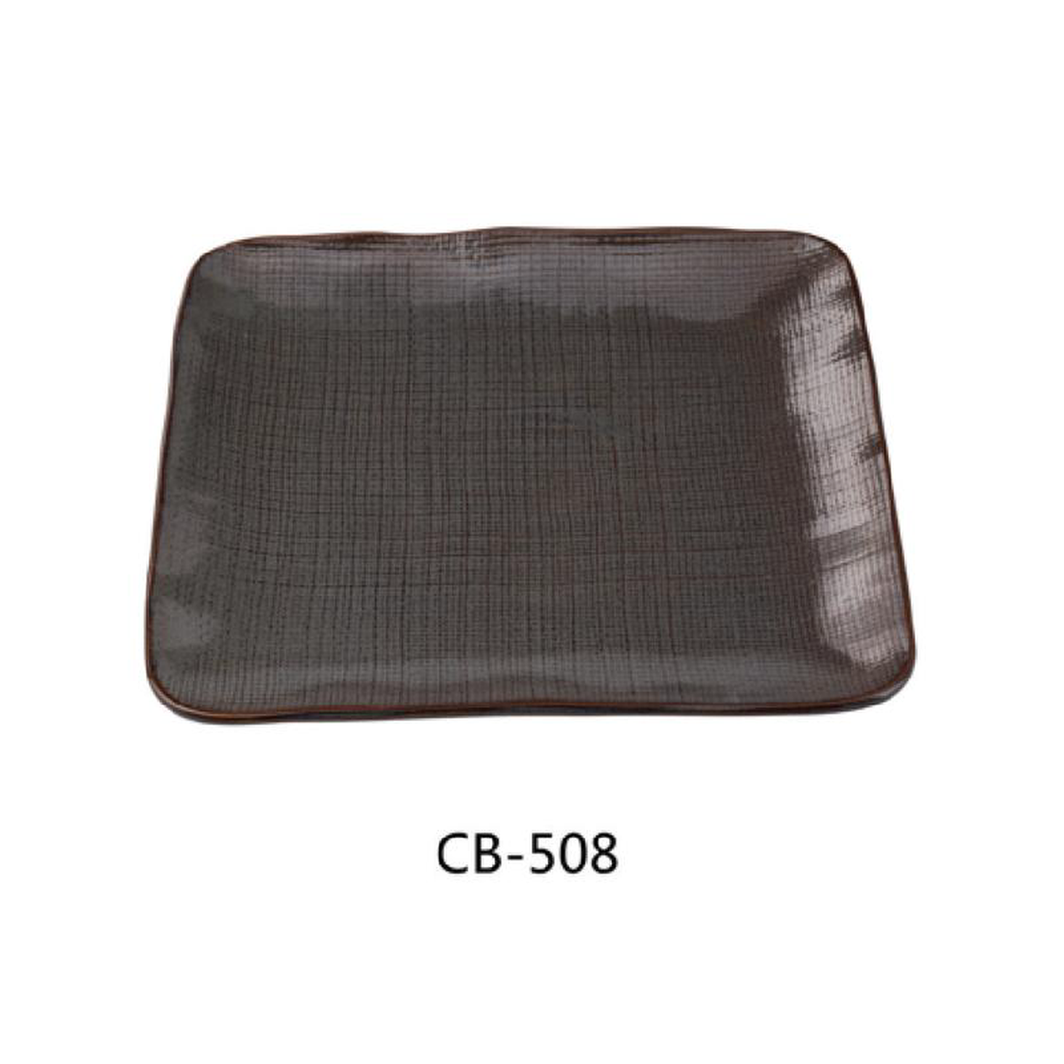 Yanco CB-508 8-14 Inch Square Plate China with Basket Weave Design