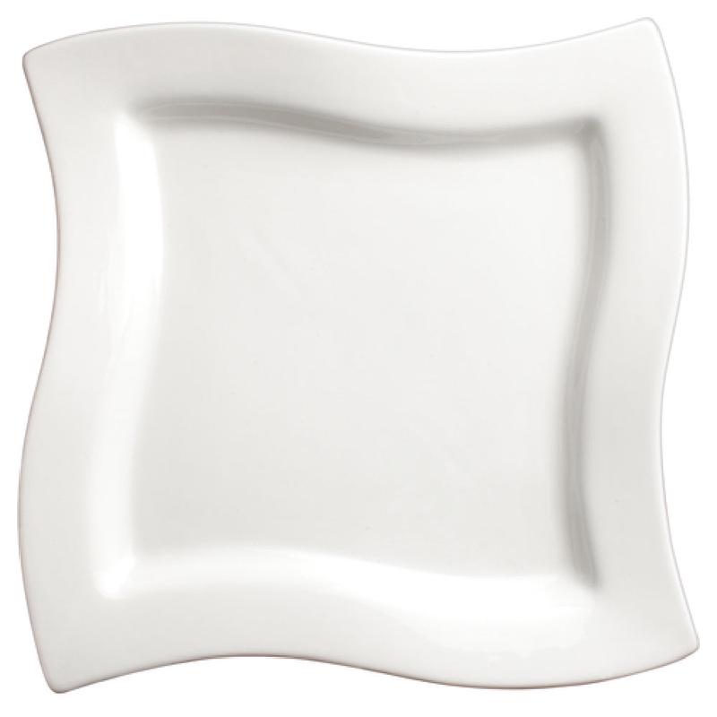 Winco WDP011-103 9-1/4 Inch Square Plate Medium Rim Porcelain White