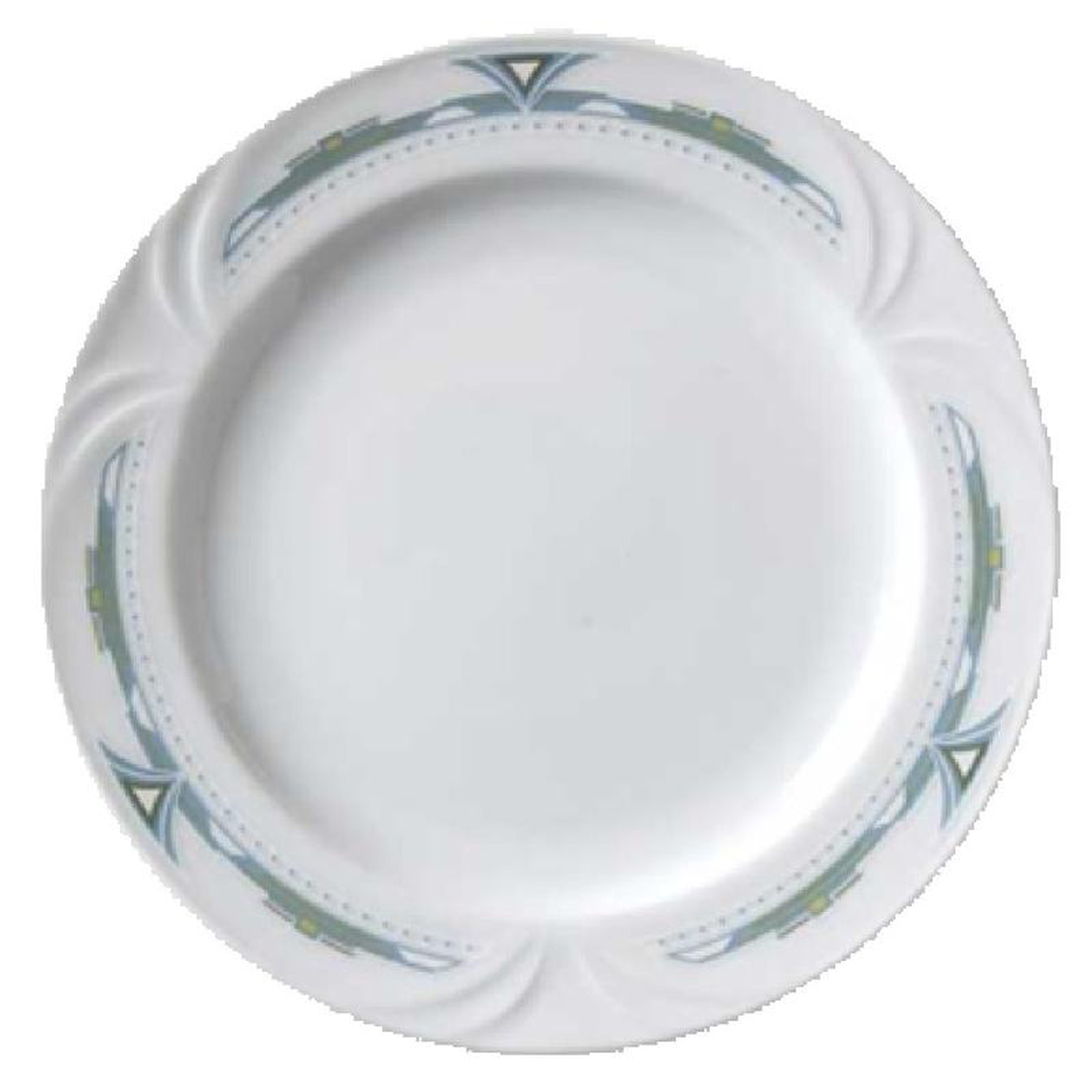 Vertex China PA-16-OE 10-38 Inch Diameter Round Plate Mid Rimmed Porcelain with Embossed Finish