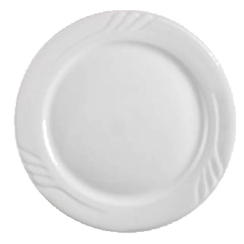 Vertex China SAU-116 10-5/8 Inch Diameter Round Plate White Sculpted Lines