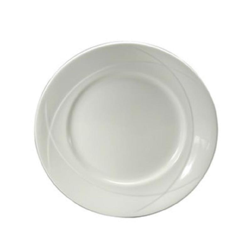 1880 Hospitality F1150000131 8 Inch Round Plate Embossed Bone China Warm White