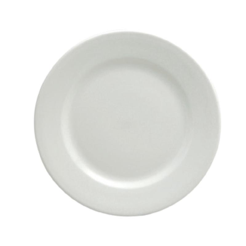 1880 Hospitality F8010000145 9-1/2 Inch Round Plate with Rolled Edge Porcelain Bright White