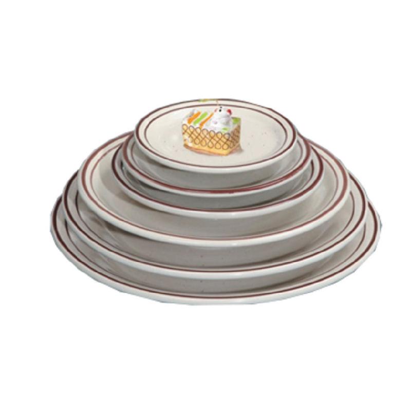 Yanco BR-16 10-1/2 Inch Round Plate Ceramic Brown Speckled Dishwasher Microwave Safe