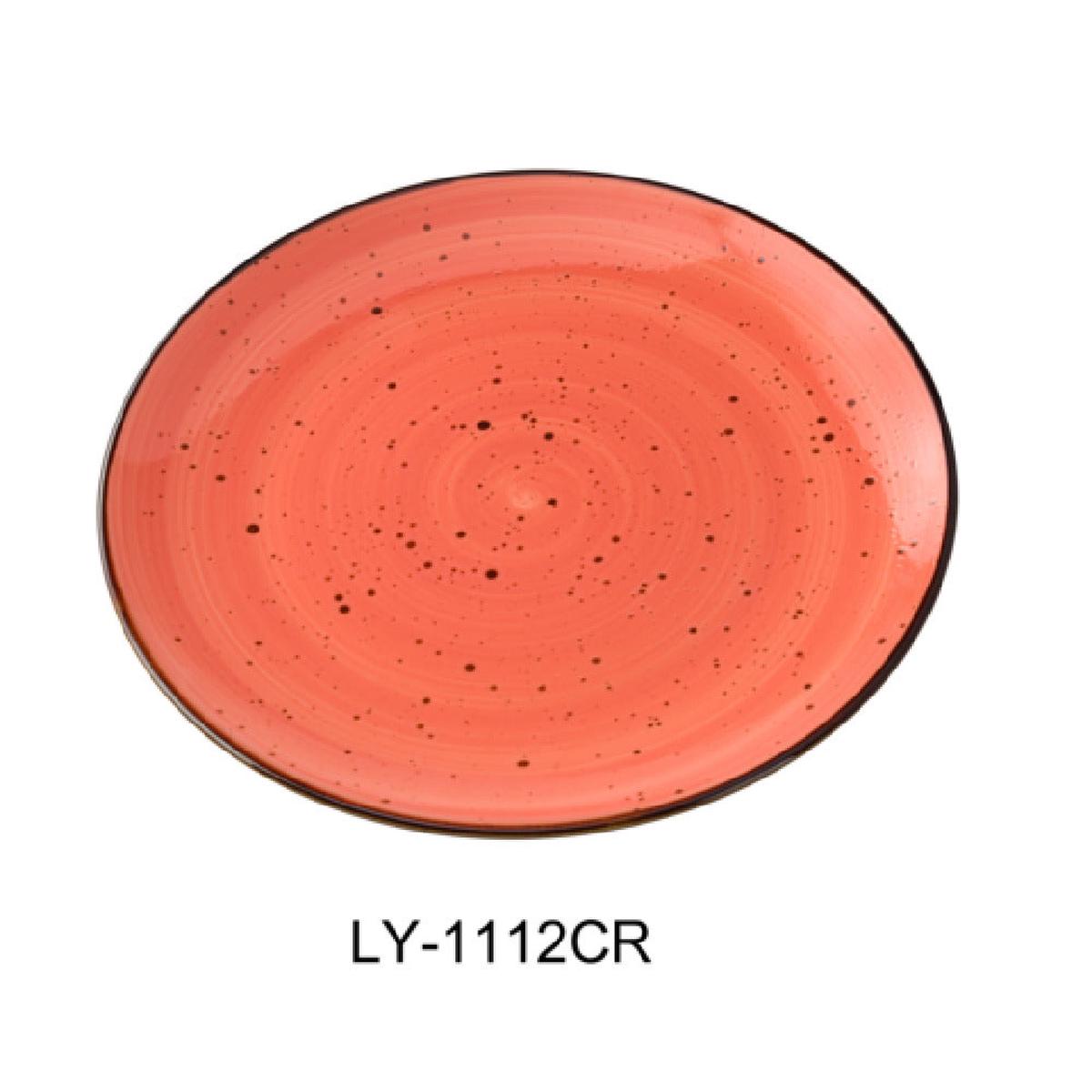Yanco LY-1112CR 12-1/4 Inch Diameter Coupe Plate Dish Porcelain Coral