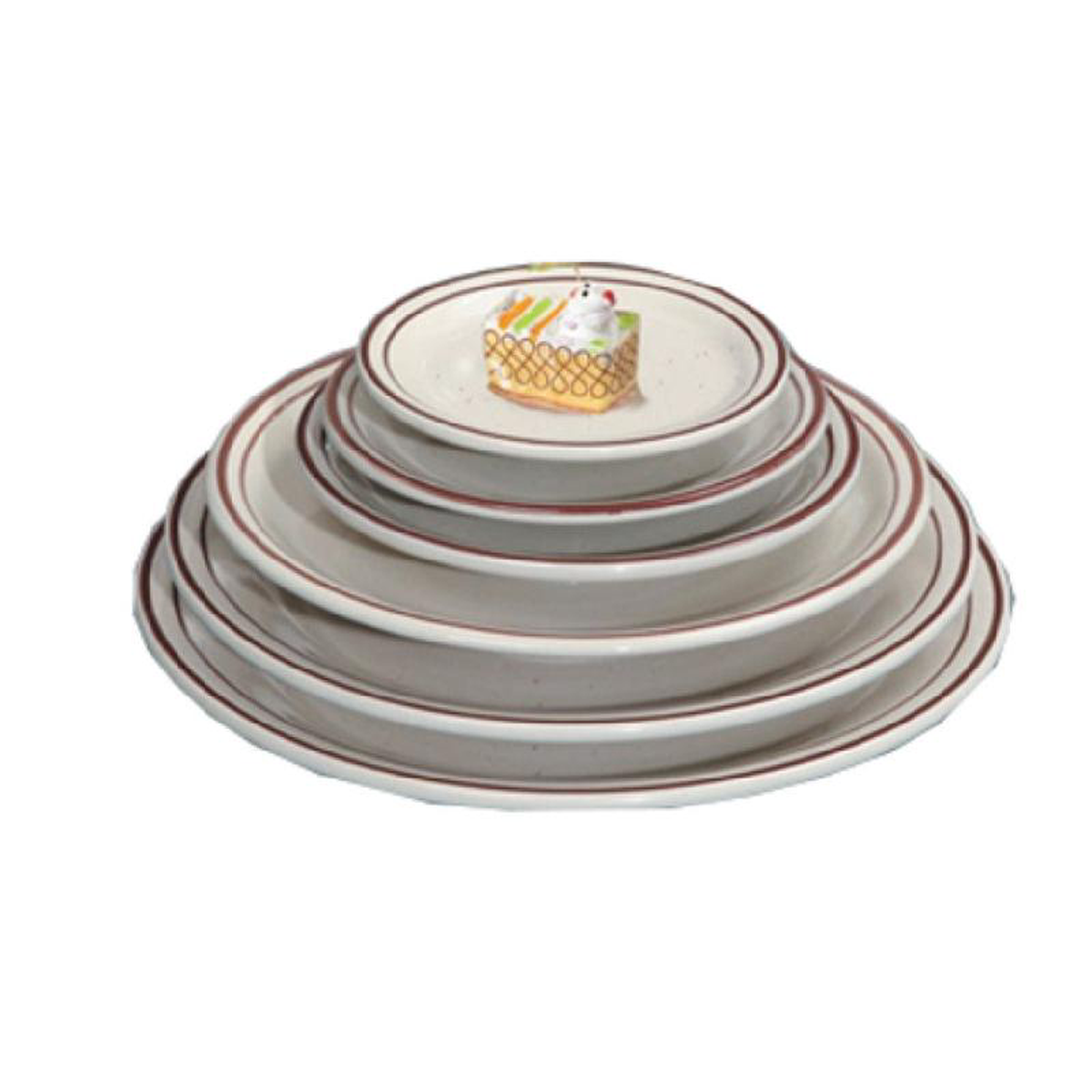 Yanco BR-5 5-12 Inch Round Plate Ceramic Dishwasher Oven Microwave Safe Brown Speckled