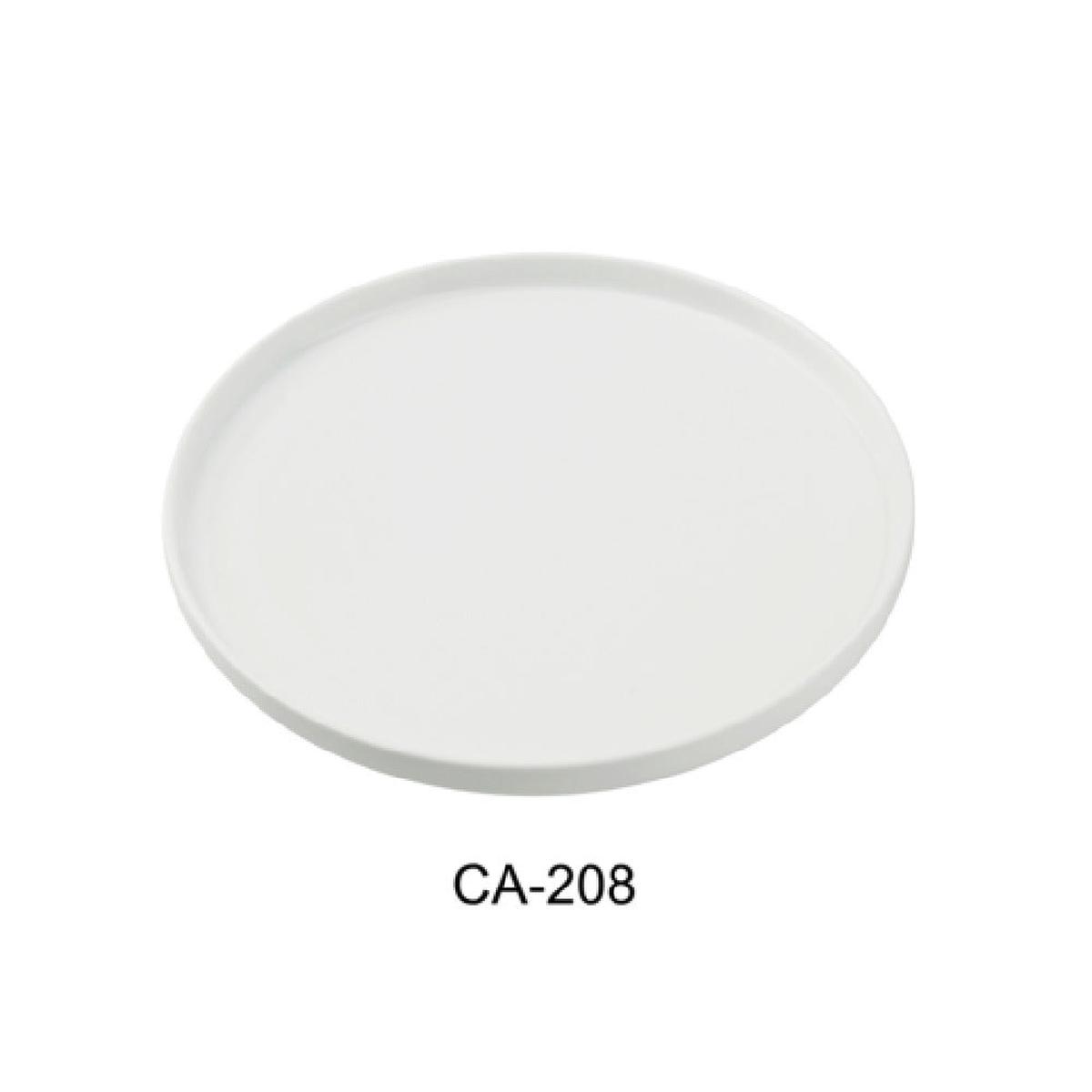 Yanco CA-208 8 Inch Diameter White Dinner Plate with Aluminum Porcelain