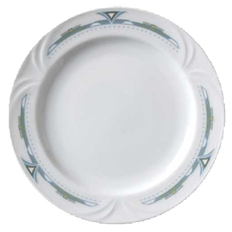 Vertex China PA-16-OE 10-3/8 Inch Diameter Round Plate Mid Rimmed Porcelain with Embossed Finish