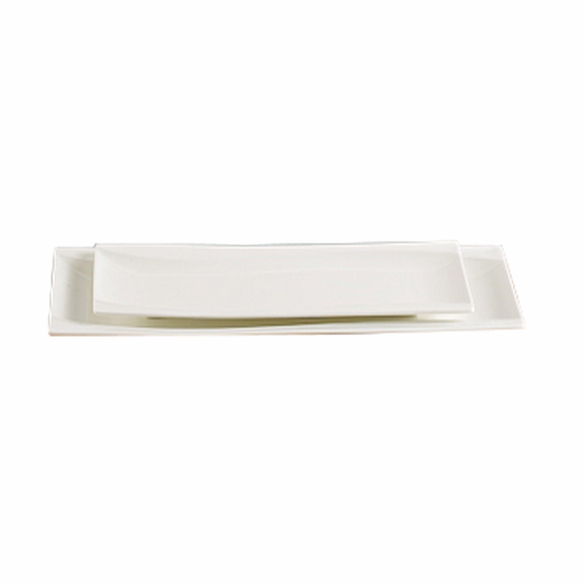 Yanco SW-212 Sea Wave Plate, 12"L x 4-5/8"W, rectangular, dishwasher, porcelain, bone white