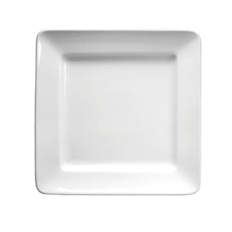 1880 Hospitality F8010000163S 12 Inch Square Plate Porcelain Rolled Edge White