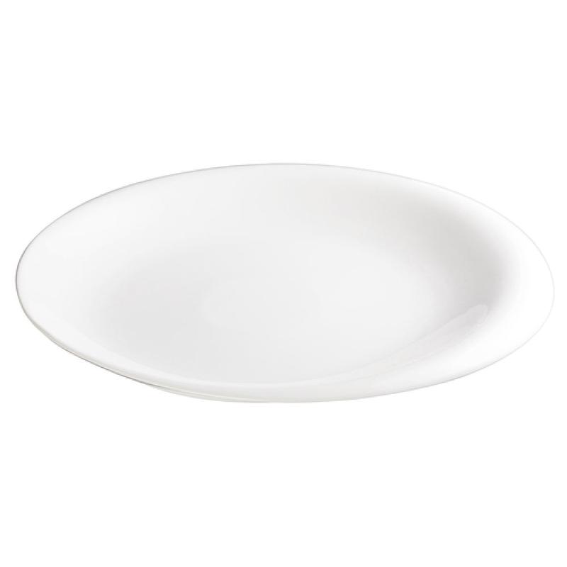Winco WDP004-204 14 Inch Oval Plate with Dishwasher Safe Porcelain Creamy White