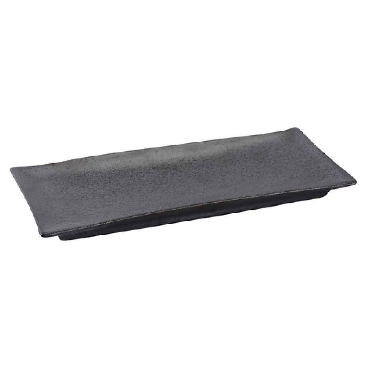 Yanco DB-413 12 Inch Diamond Black Plate Rectangular Porcelain Dish