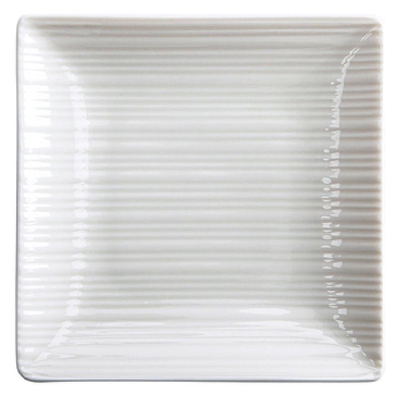 1880 Hospitality L6600000117S 6-1/4 Inch Square Plate Embossed Porcelain Warm White