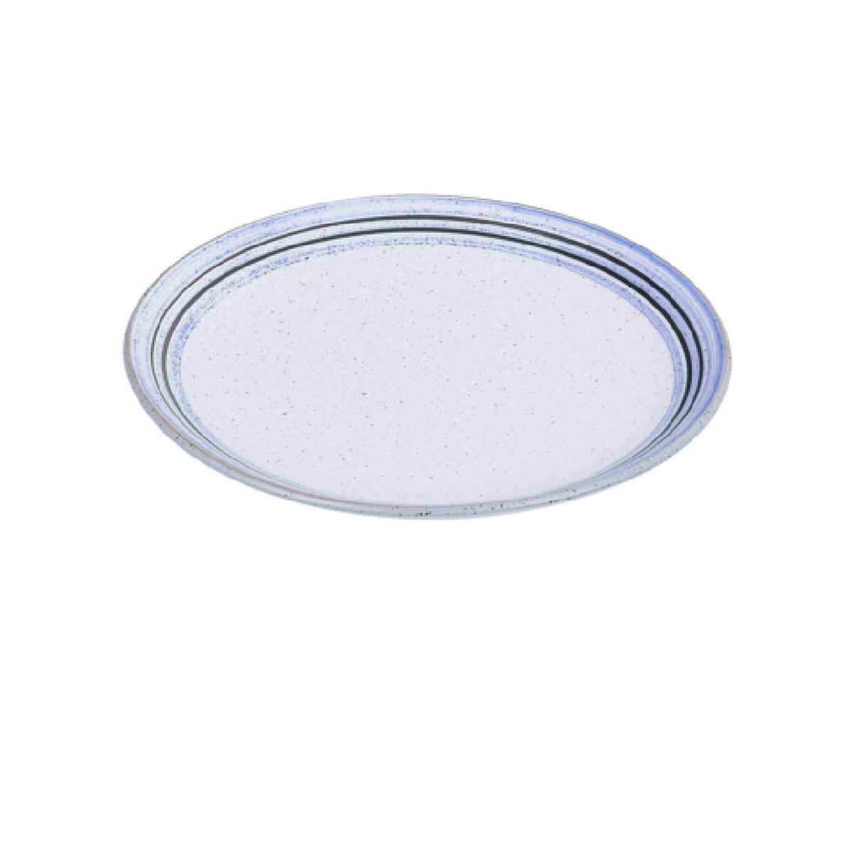 Yanco OC-216 16 Inch Oval Plate China Dishwasher Microwave Safe White and Blue
