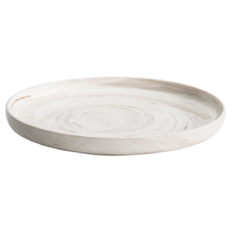 1880 Hospitality L6200000156 11 Inch Round Plate Chip Resistant Porcelain Marble